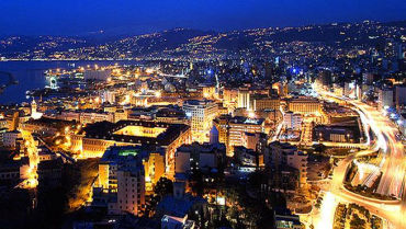 It's a steep ride for Lebanon. Beirut at night.