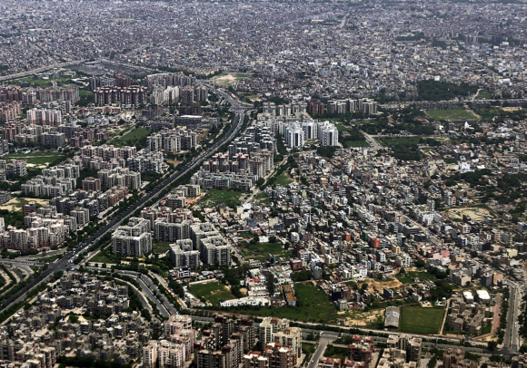 A panaromic view of New Delhi.