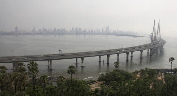 Bandra-Worli sea link bridge, also called the Rajiv Gandhi Sethu, in Mumbai.