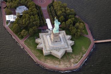 A view of the Statue of Liberty in New York.