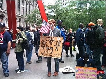 A protester in New York.