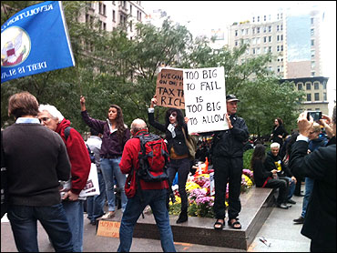 Demonstrators near Wall Street.