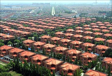 A view of villas built for residents in the Huaxi village of Jiangyin.