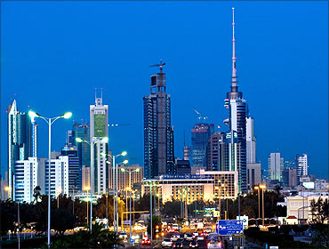 A night view of Kuwait City.