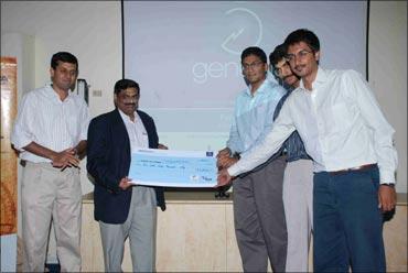 The winning Team from IIT Madras has five members -- Vinay Sridhar, Lohit Vankina, Vishruth Srinath, Arun Chandran and Ananth Jain.