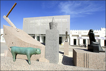 An exterior view of the Mathaf: Arab Museum of Modern Art in Doha.