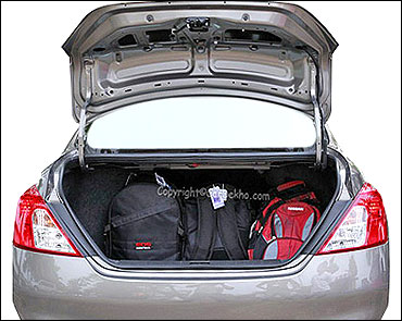 The trunk of the car.