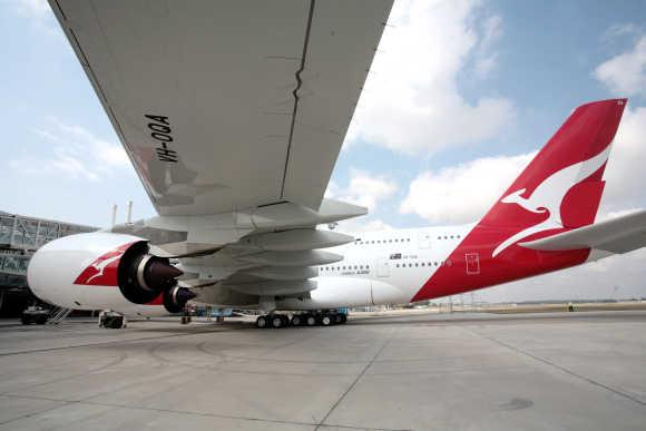 An Airbus is parked at the EADS factory Toulouse, France, before flying via Singapore to Sydney.