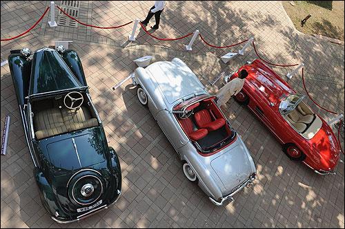 Roadster cars are on display in Mumbai.