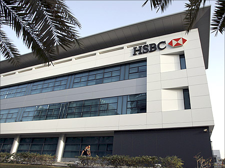 A branch of HSBC bank at Dubai Internet City is seen in Dubai.