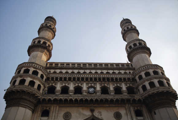 The 16th century monument the Charminar, named for its four minarets, is pictured in the old city in central Hyderabad.