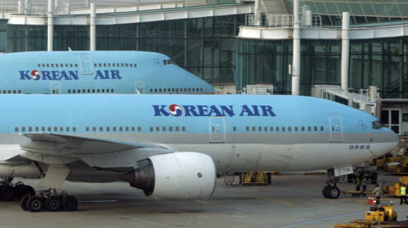 Korean Air's airplanes are seen at Incheon International airport.