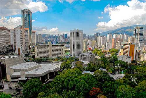 An aerial view toward Caracas downtown, Venezuela
