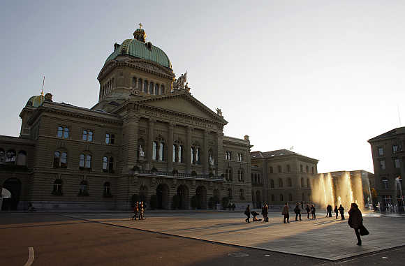 A view of the Swiss Federal Palace in Bern.