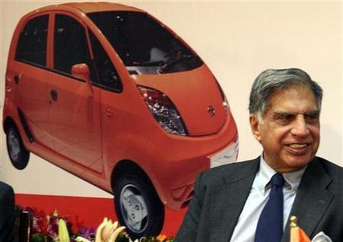 Chairman of Tata group Ratan Tata smiles during a news conference