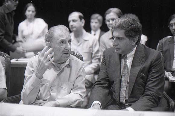 J R D Tata with Ratan Tata. 