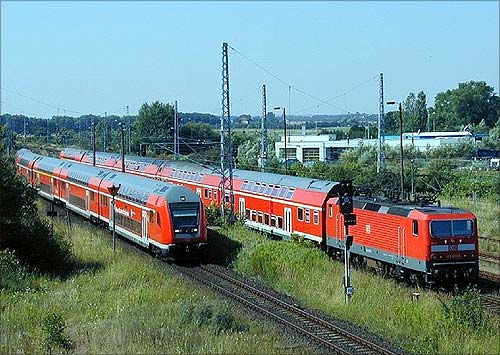 Bombardier double-deck rail cars in Germany.