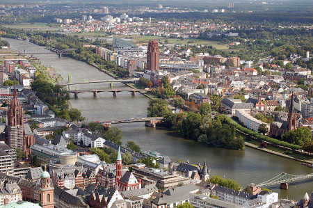Wheat is widely cultivated as a cash crop. A view of Frankfurt.