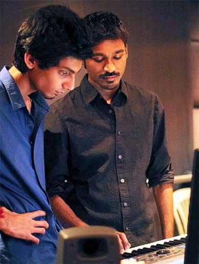 Composer Anirudh Ravichander (left) and Dhanush, who sang the song.