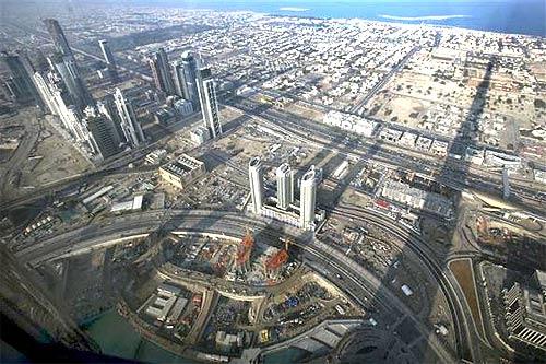 The view from the observation deck of Burj Dubai Tower.