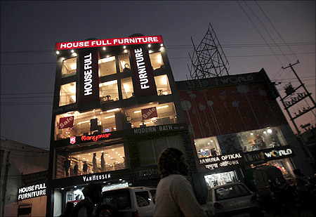 A furniture showroom is seen in Patna.