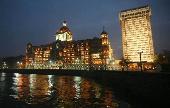 A view of the Taj Mahal hotel in Mumbai.