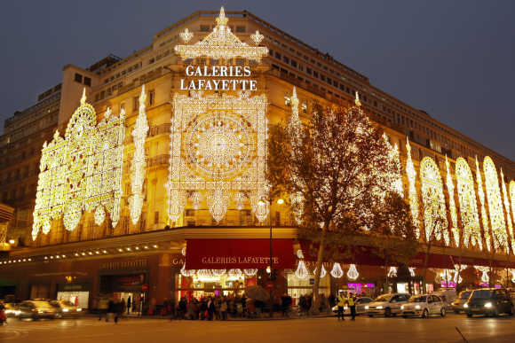 A view of Galeries Lafayette department store in Paris.