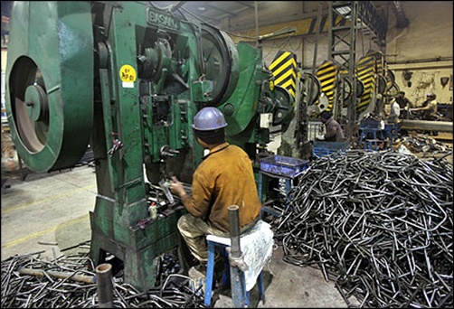 A worker at a factory in Ludhiana.