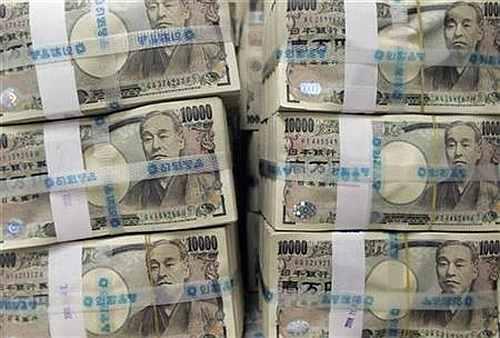 Japanese currency notes.