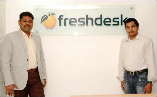 Girish Mathrubootham and co-founder Shan Krishnasamy.