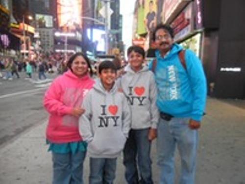 Sanjay and Shravan with parents.