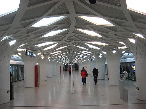 South Gate of Forest Park , Line 8 , Beijing Subway.