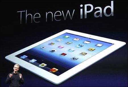 Apple CEO Tim Cook speaks while launching the new iPad.