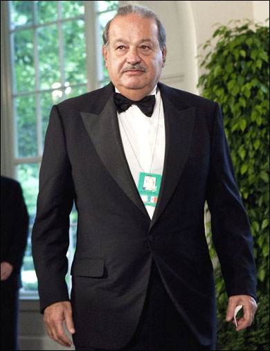 Carlos Slim, chairman and CEO of Telmex, Telcel and America Movil, arrives at the White House.