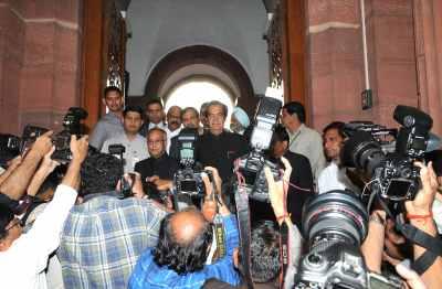 Pranab Mukherjee before at the Parliament House