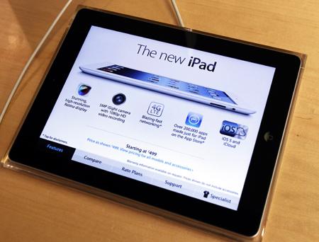 Apple's newest iPad is seen at the 5th Avenue Apple Store in New York.