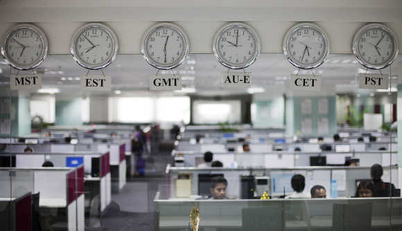 A view of a call centre.