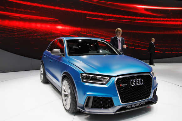An Audi RS Q3 conception car is displayed during the media day of the 2012 Beijing International Automotive Exhibition at Beijng International Exhibition Centre in Beijing, China.