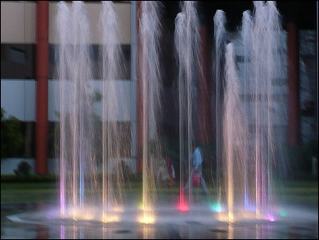 Dancing fountains at Infosys Bangalore campus.