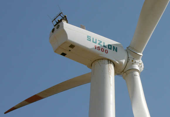 Suzlon manufactures wind power generators.