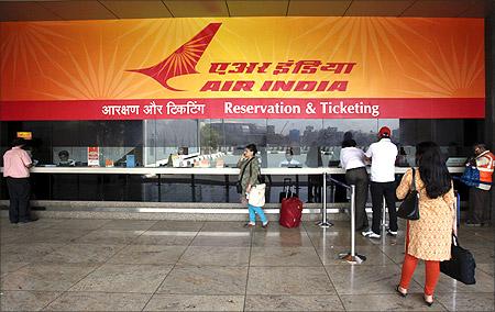 Air India ticketing counter.