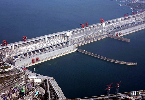 The Three Gorges Dam on the Yangtze River in Yichang, Hubei province.