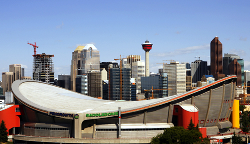 The Pengrowth Saddledome stands as one of the icons of the Calgary, Alberta skyline