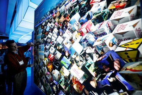 A visitor at Intel booth during the International Consumer Electronics Show