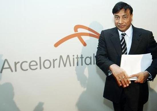 Chairman and chief executive officer Lakshmi Mittal leaves the room after presenting results of Arcelor Mittal steel group