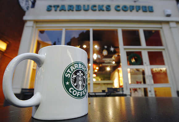 A Starbucks coffee shop in London.