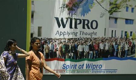 People walk in the Wipro campus in Bengaluru.