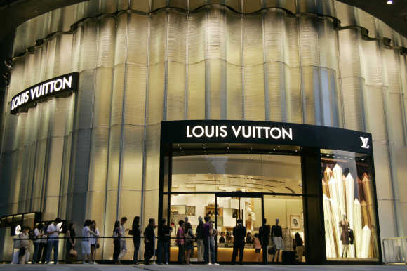 Louis Vuitton shop on Orchard Road in downtown Singapore.