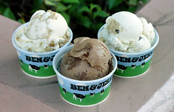 A view of Ben & Jerry's ice cream.