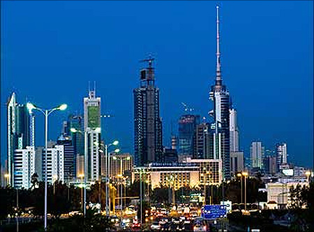 A night view of Kuwait City.